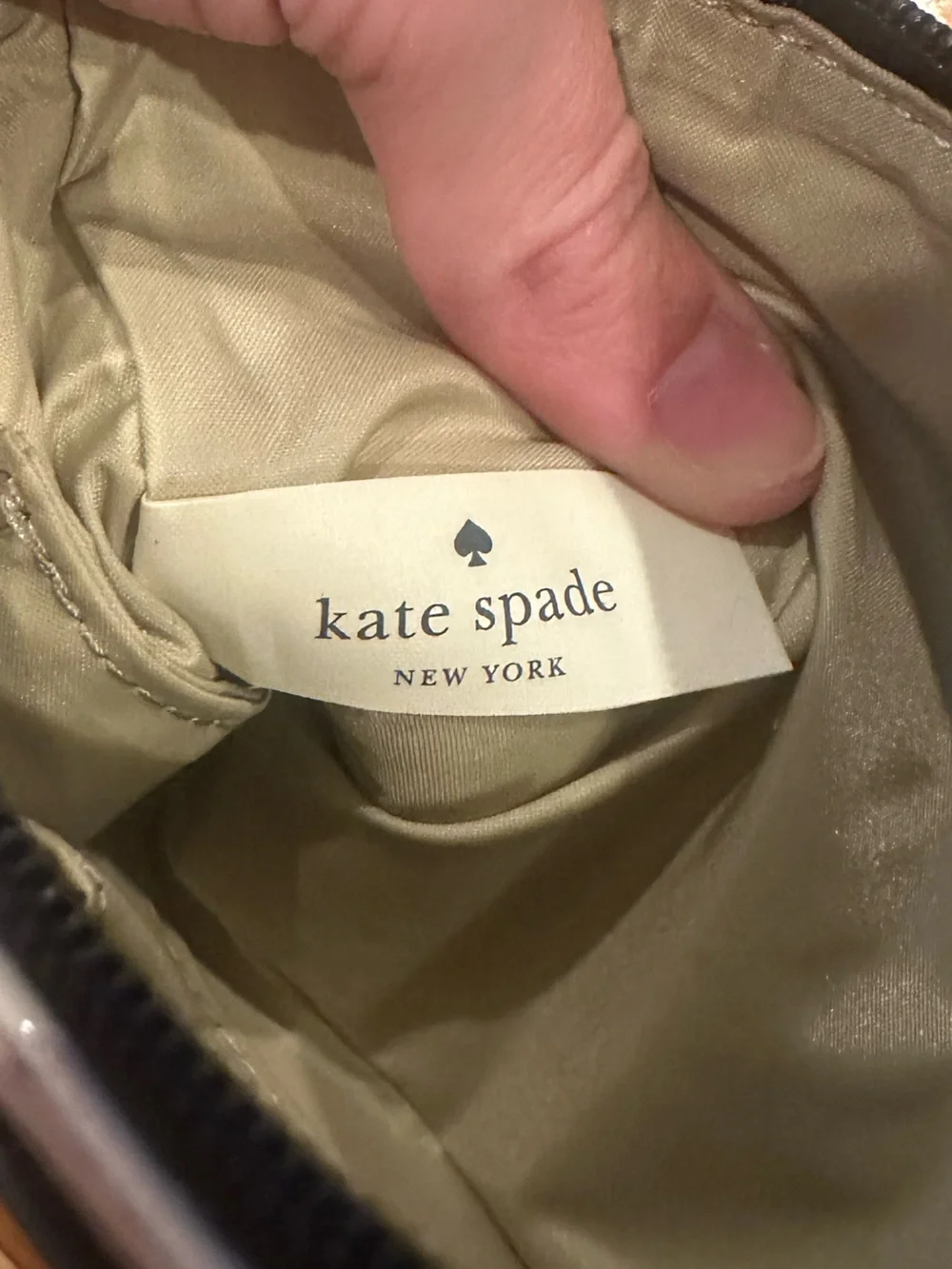kate spade Black and White Stripe Cosmetic Pouch